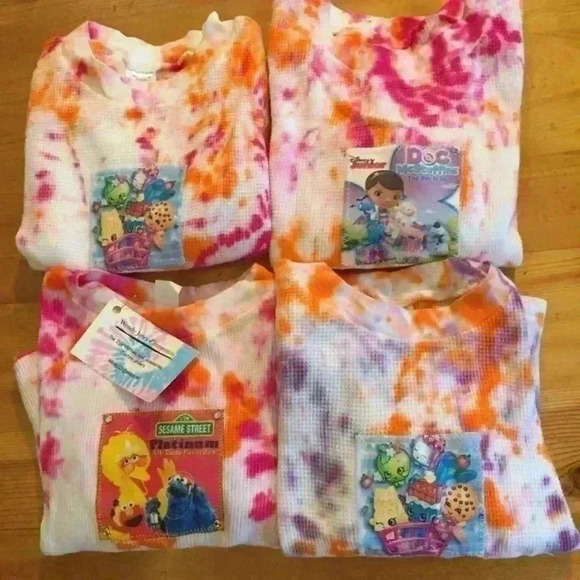 New hand tie dyed. Shopkins 2T and 4T Waffle shirts - Picture 3 of 6